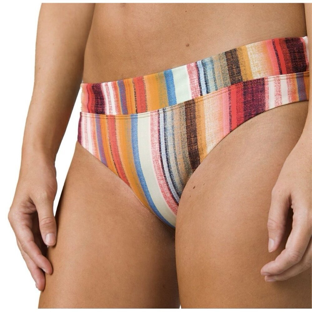prAna Bikini Bottom Size XL Summer Wave Baja Stripes Women's Swimsuit Multi NWT